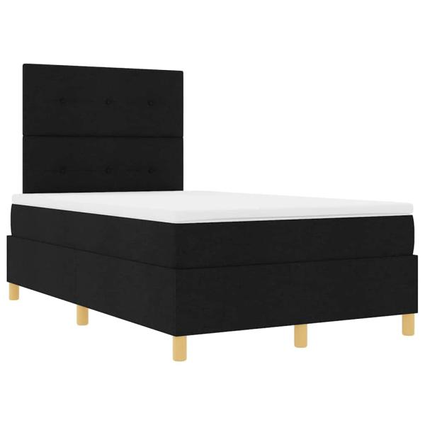 Boxspringbett mit Kopfteil Schwarz 120 x 190 cm Stoff