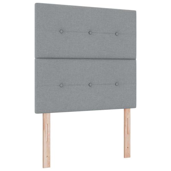 Boxspringbett mit Kopfteil Hellgrau 120 x 200 cm Stoff