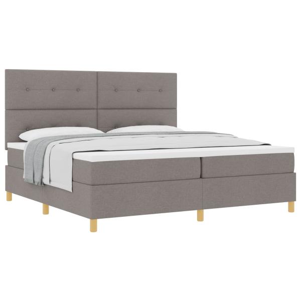 Boxspringbett mit Kopfteil Taupe 200 x 200 cm Stoff