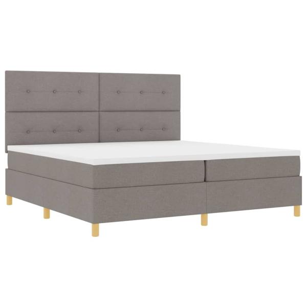 Boxspringbett mit Kopfteil Taupe 200 x 200 cm Stoff