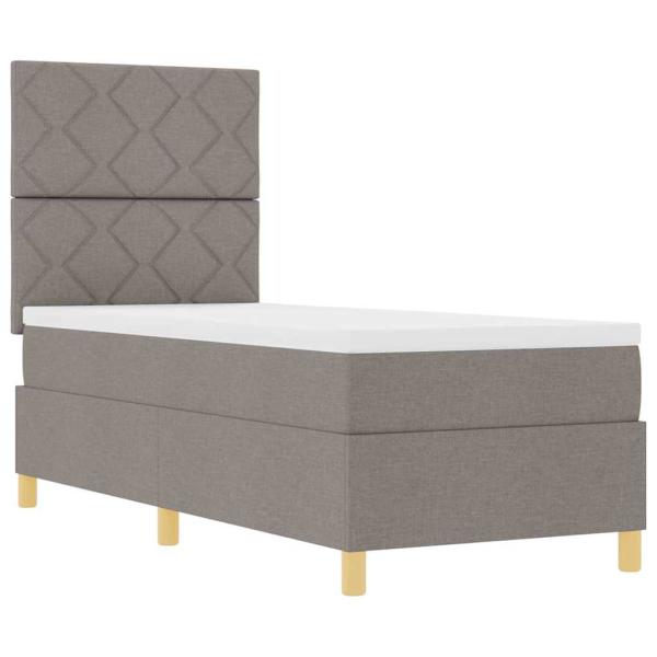Boxspringbett mit Kopfteil Taupe 80 x 200 cm Stoff