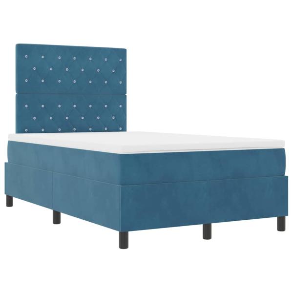 Boxspringbett mit Matratze Dunkelblau 120 x 190 cm Samt