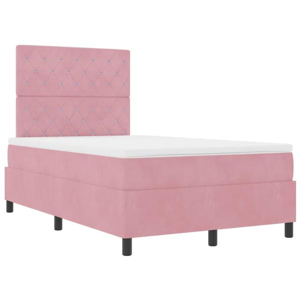 Boxspringbett mit Matratze mit Kopfteil Rosa 120 x 190 cm Samt