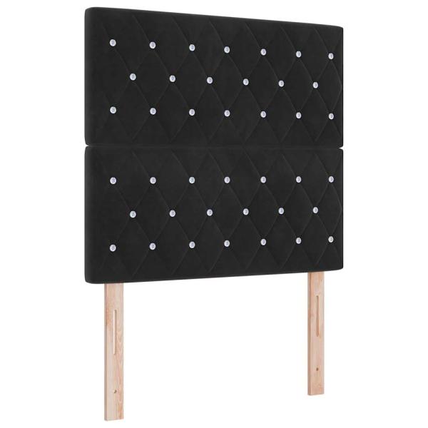 Boxspringbett mit Matratze Schwarz 120 x 200 cm Samt