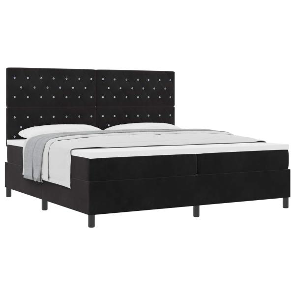 Boxspringbett mit Matratze Schwarz 200 x 200 cm Samt