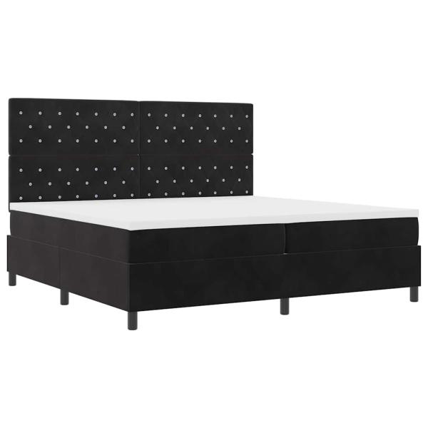 Boxspringbett mit Matratze Schwarz 200 x 200 cm Samt