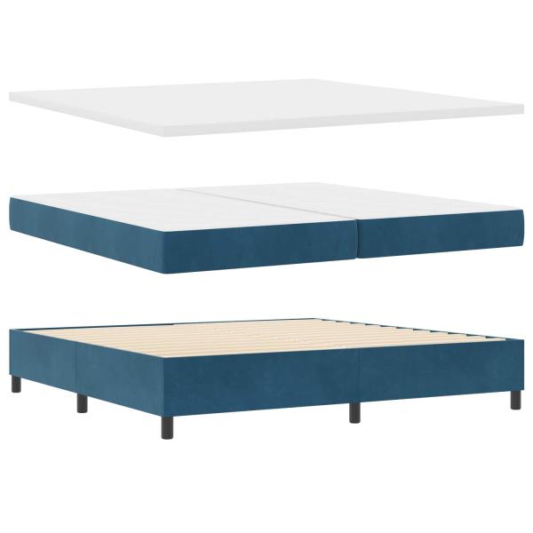 Boxspringbett mit Matratze Dunkelblau 200 x 200 cm Samt