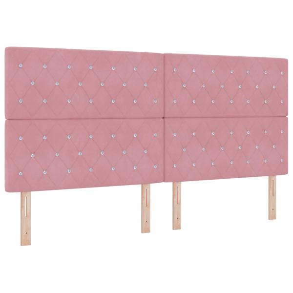 Boxspringbett mit Kopfteil Rosa 200 x 200 cm Samt