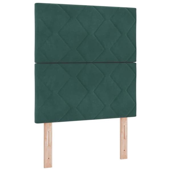 Boxspringbett mit Kopfteil Dunkelgrün 80 x 200 cm Samt