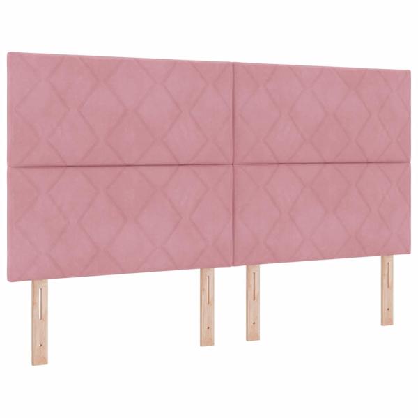 Boxspringbett mit Kopfteil Rosa 180 x 200 cm Samt