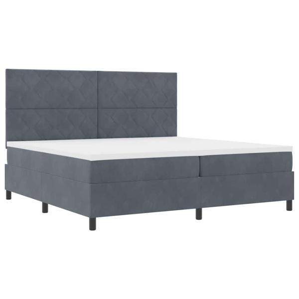 Boxspringbett mit Kopfteil Dunkelgrau 200 x 200 cm Samt