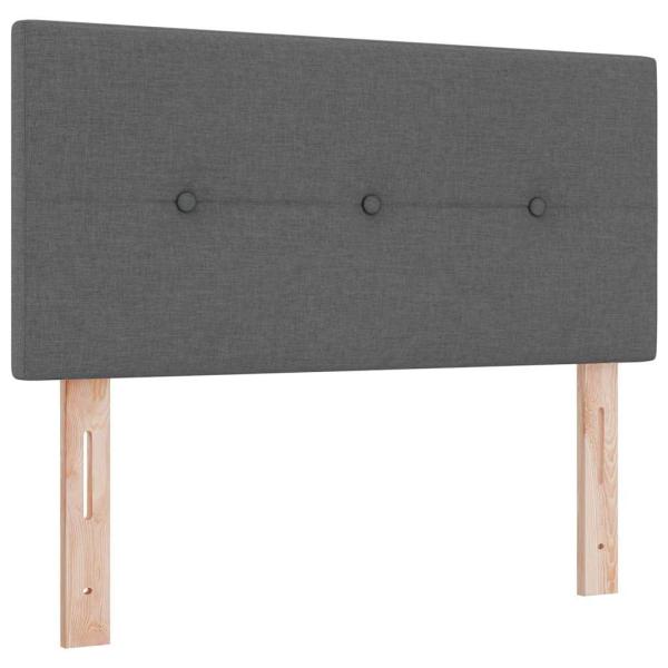 Boxspringbett mit Kopfteil Dunkelgrau 100 x 200 cm Stoff