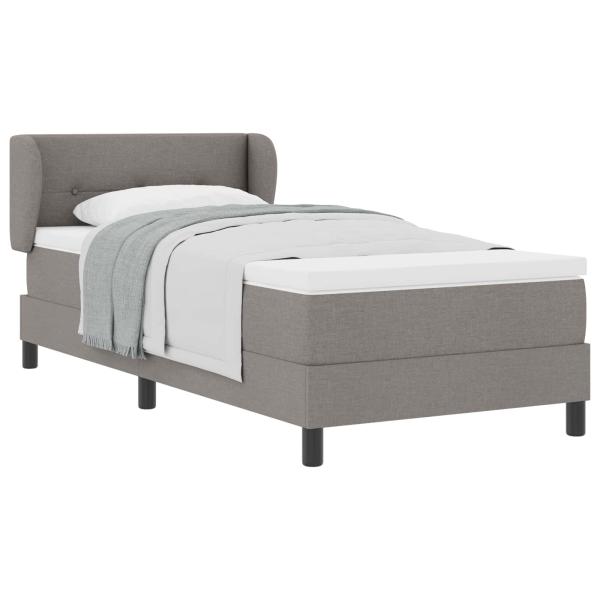 Boxspringbett mit Kopfteil Taupe 100 x 200 cm Stoff