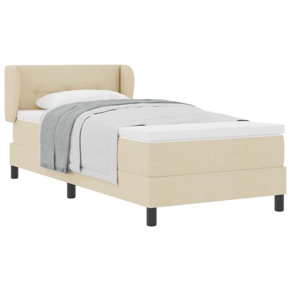 Boxspringbett mit Kopfteil Creme 100 x 200 cm Stoff