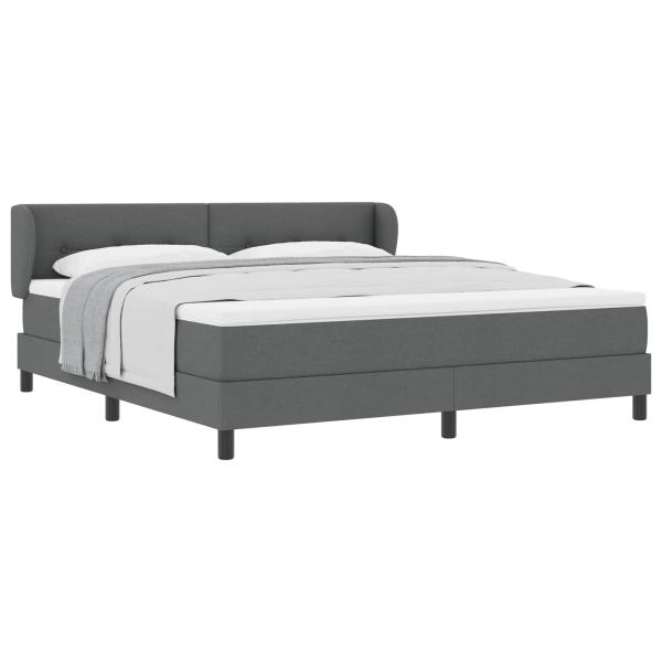 Boxspringbett mit Kopfteil Dunkelgrau 180 x 200 cm Stoff