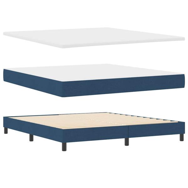 Boxspringbett mit Kopfteil Blau 180 x 200 cm Stoff