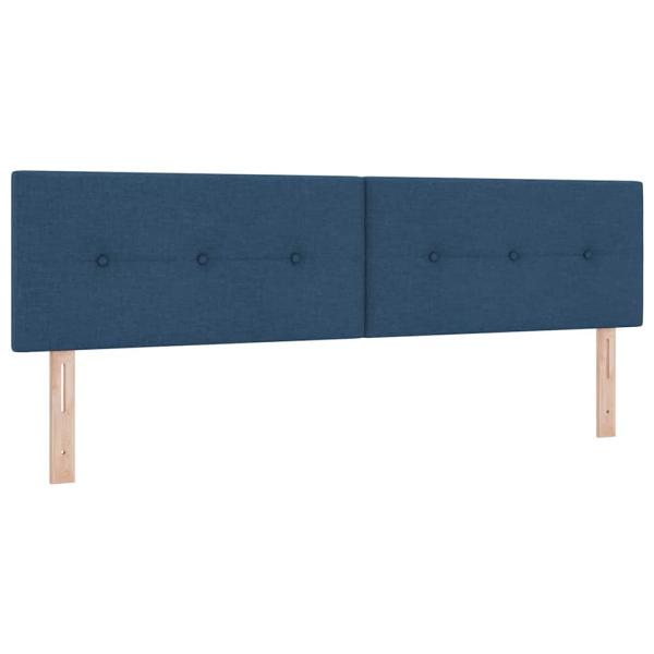 Boxspringbett mit Kopfteil Blau 180 x 200 cm Stoff