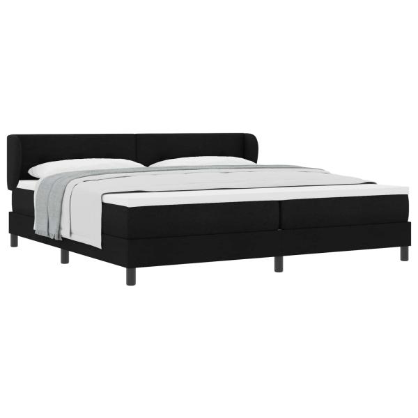 Boxspringbett mit Kopfteil Schwarz 200 x 200 cm Stoff