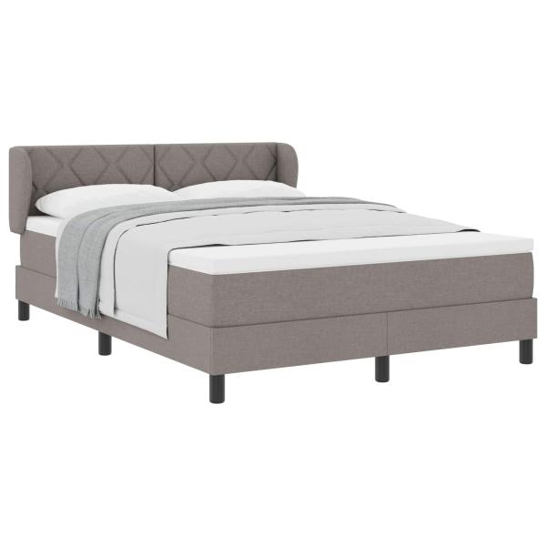 Boxspringbett mit Kopfteil Taupe 140 x 200 cm Stoff