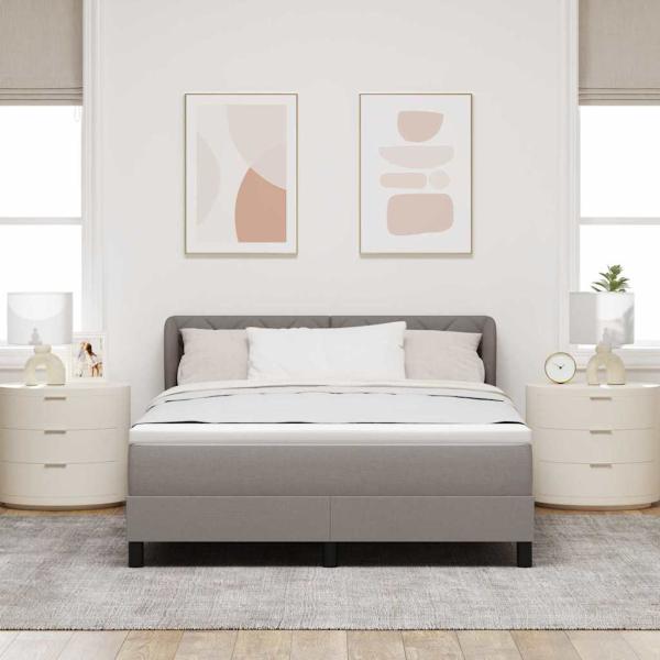 Boxspringbett mit Kopfteil Taupe 140 x 200 cm Stoff