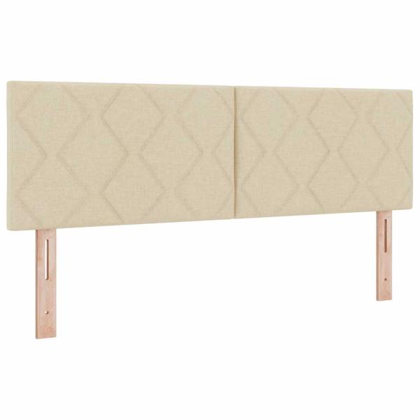 Boxspringbett mit Kopfteil Creme 160 x 200 cm Stoff