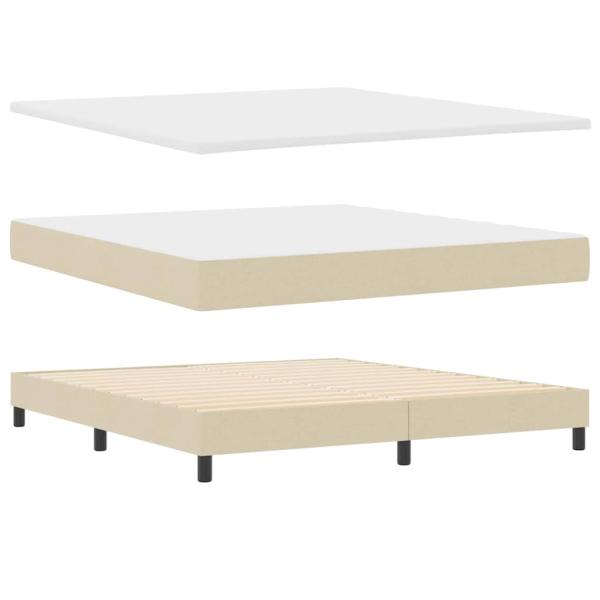 Boxspringbett mit Kopfteil Creme 180 x 200 cm Stoff