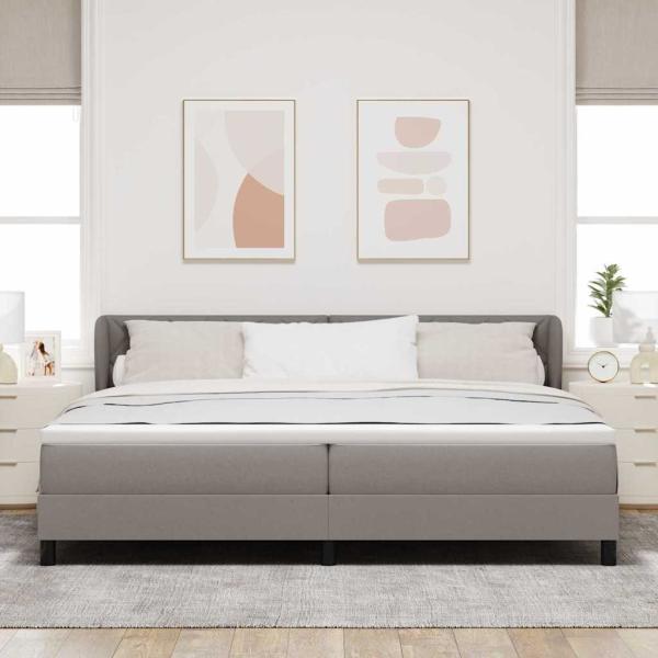 Boxspringbett mit Kopfteil Taupe 200 x 200 cm Stoff