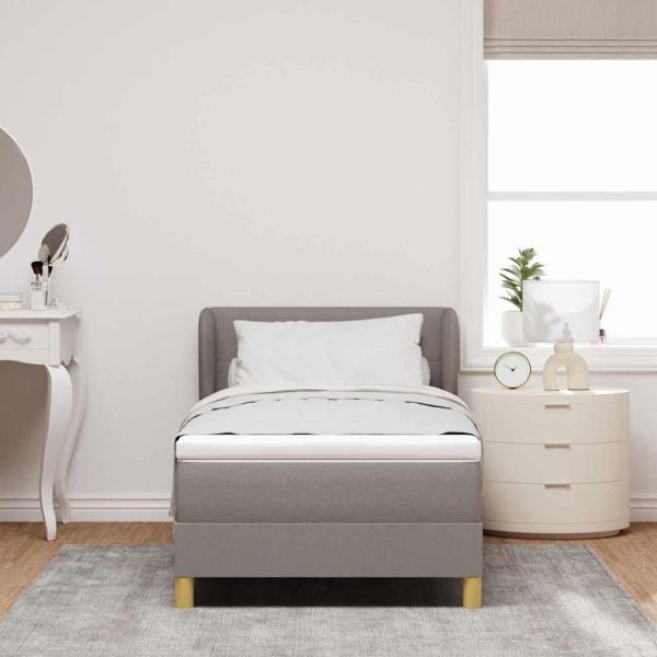 Boxspringbett mit Kopfteil Taupe 80 x 200 cm Stoff