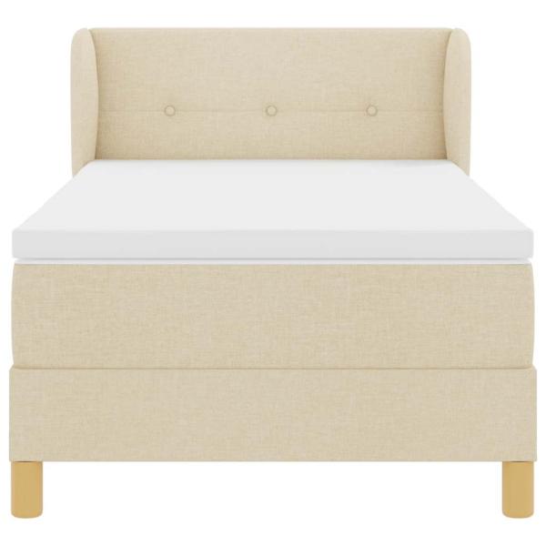 Boxspringbett mit Kopfteil Creme 90 x 190 cm Stoff