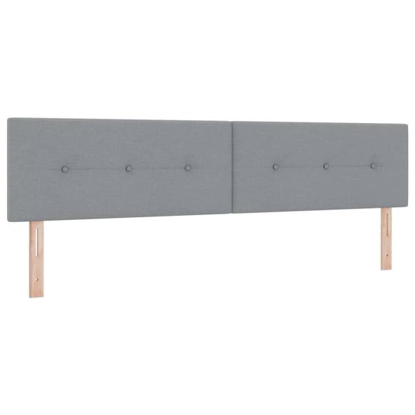 Boxspringbett mit Kopfteil Hellgrau 200 x 200 cm Stoff