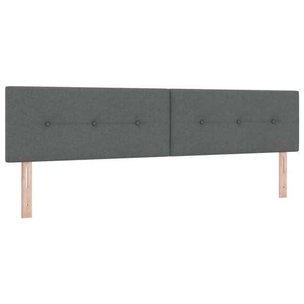 Boxspringbett mit Kopfteil Dunkelgrau 200 x 200 cm Stoff