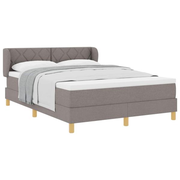Boxspringbett mit Kopfteil Taupe 140 x 190 cm Stoff