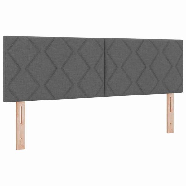 Boxspringbett mit Kopfteil Dunkelgrau 140 x 200 cm Stoff