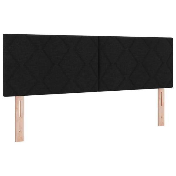 Boxspringbett mit Kopfteil Schwarz 140 x 200 cm Stoff