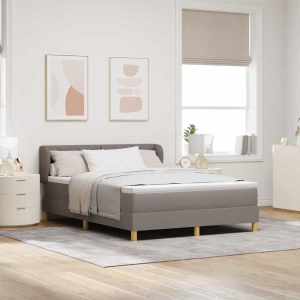 ARDEBO.de - Boxspringbett mit Kopfteil Taupe 140 x 200 cm Stoff