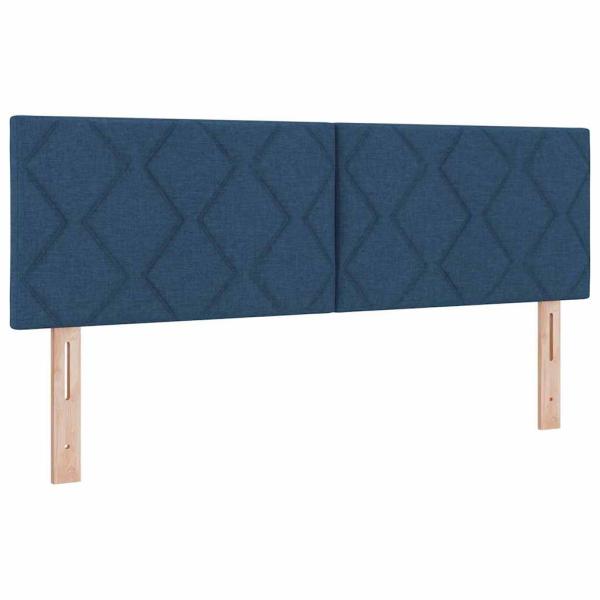 Boxspringbett mit Kopfteil Blau 160 x 200 cm Stoff