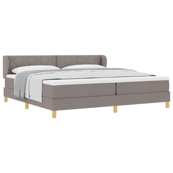 Boxspringbett mit Kopfteil Taupe 200 x 200 cm Stoff
