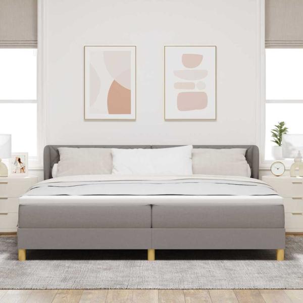 Boxspringbett mit Kopfteil Taupe 200 x 200 cm Stoff