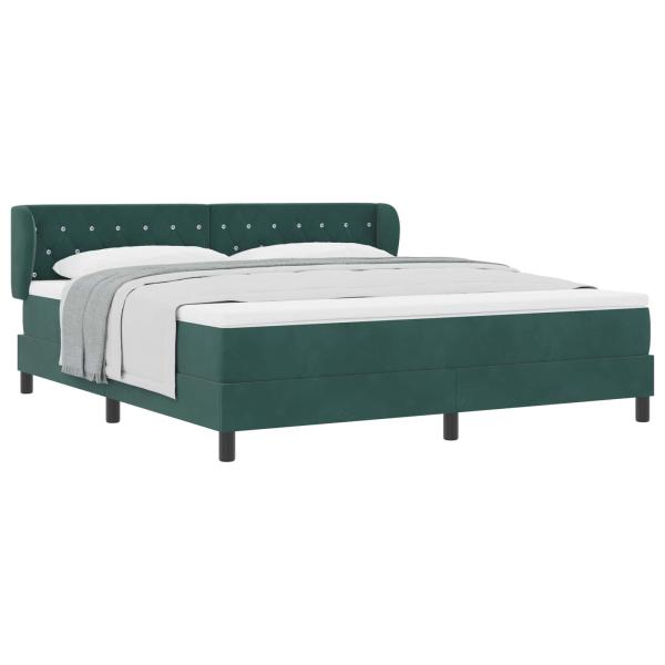 Boxspringbett mit Kopfteil Dunkelgrün 180 x 200 cm Samt