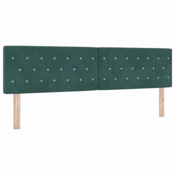 Boxspringbett mit Kopfteil Dunkelgrün 180 x 200 cm Samt