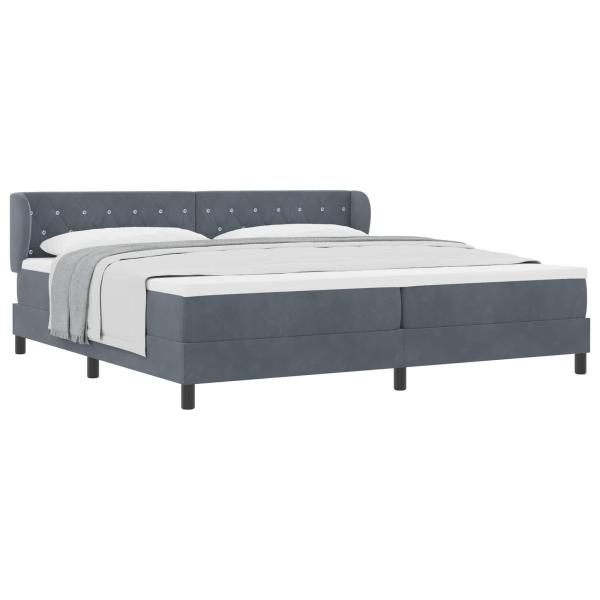 Boxspringbett mit Matratze Dunkelgrau 200 x 200 cm Samt