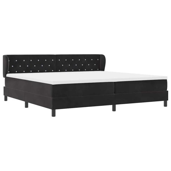 Boxspringbett mit Matratze Schwarz 200 x 200 cm Samt