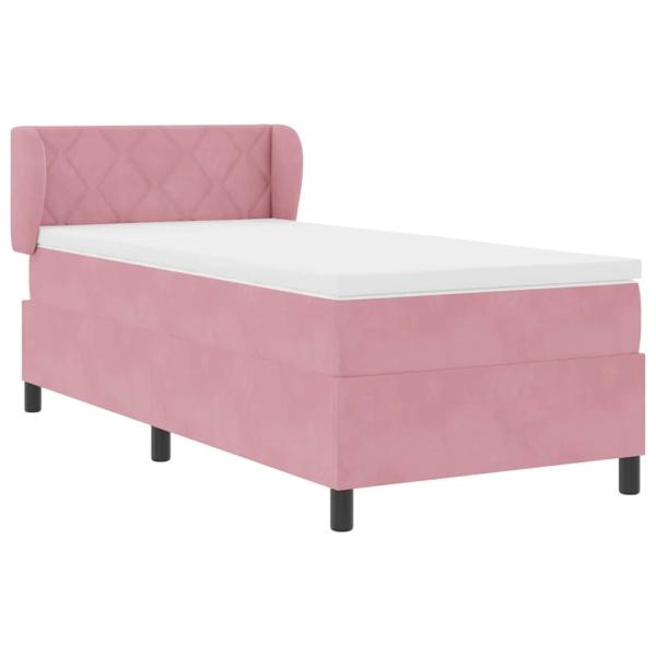 Boxspringbett mit Kopfteil Rosa 90 x 200 cm Samt