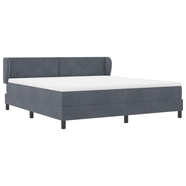 Boxspringbett mit Kopfteil Dunkelgrau 180 x 200 cm Samt
