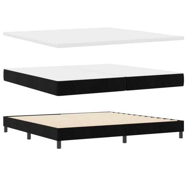 Boxspringbett mit Kopfteil Schwarz 200 x 200 cm Samt