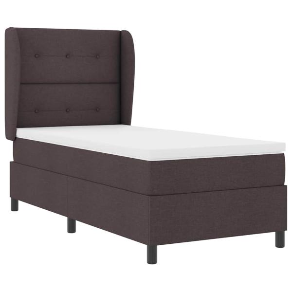 Boxspringbett mit Kopfteil Dunkelbraun 100 x 200 cm Stoff