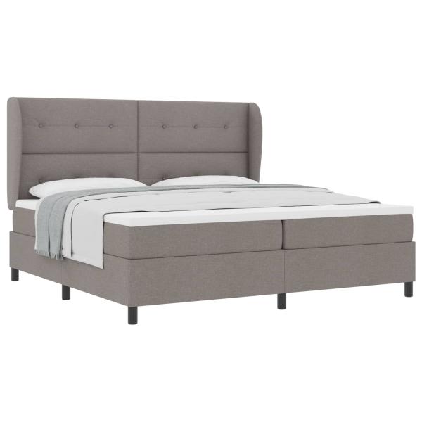 Boxspringbett mit Kopfteil Taupe 200 x 200 cm Stoff