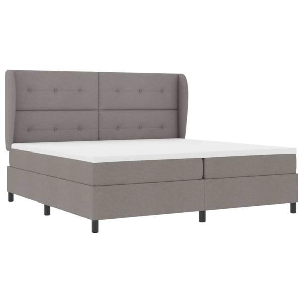 Boxspringbett mit Kopfteil Taupe 200 x 200 cm Stoff