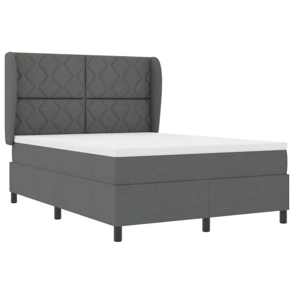 Boxspringbett mit Kopfteil Dunkelgrau 160 x 200 cm Stoff