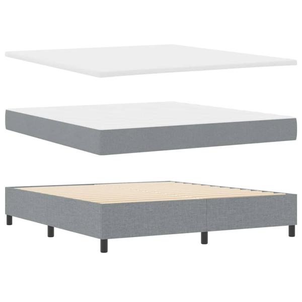 Boxspringbett mit Kopfteil Hellgrau 180 x 200 cm Stoff